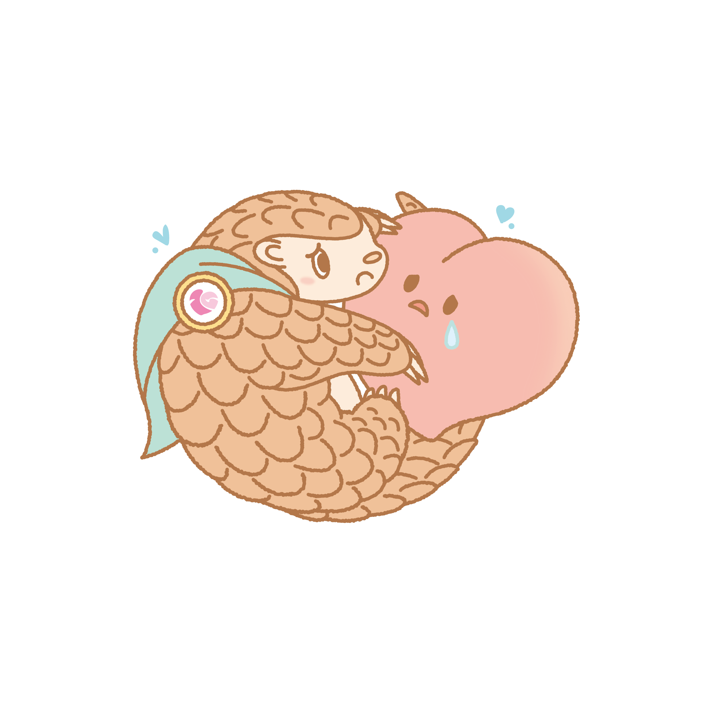 悲傷情緒的鱗曦角色插畫